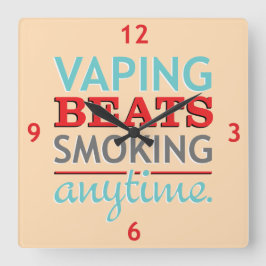 蒸気ビート喫煙いつでも スクエア壁時計