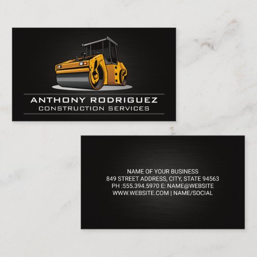 蒸気ローラー |建築車 名刺 (正面/裏面)