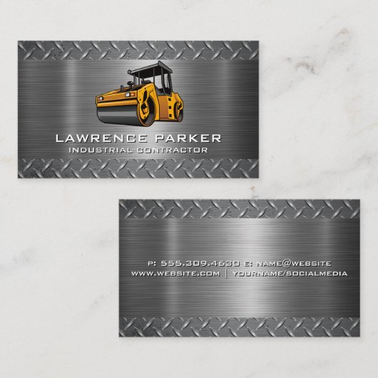 蒸気ローラー |鉄鋼 |建築 名刺 (正面/裏面)