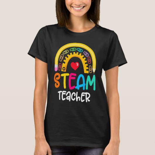 蒸気先生スクワッドチームクルー新学期ステム Tシャツ (正面)