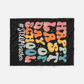 蒸気先生ハッピーデイオブスクール先生 フリースブランケット (正面(横))