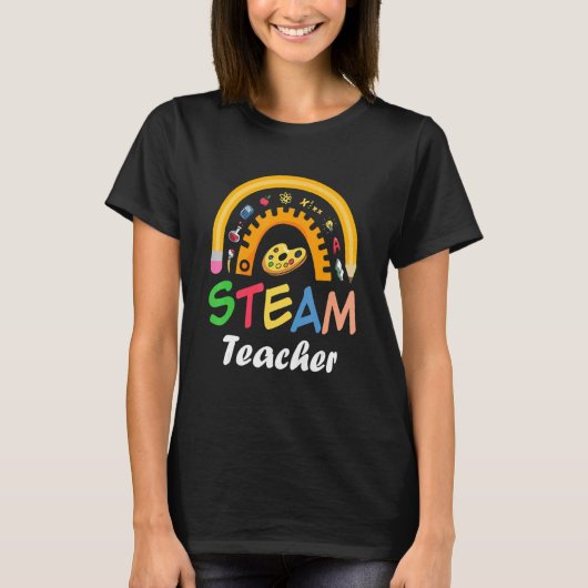 蒸気先生新学期ステムレインボー Tシャツ (正面)