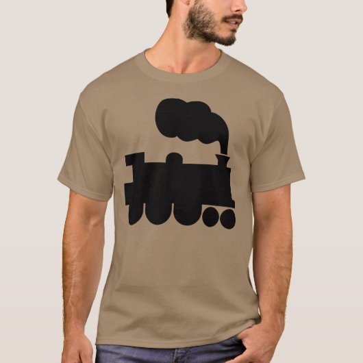 蒸気列車のシンボル - 黒 Tシャツ (正面)