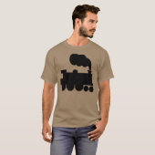 蒸気列車のシンボル - 黒 Tシャツ (正面フル)