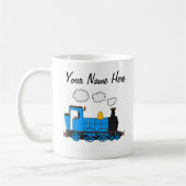 蒸気列車カスタムのマグ鉄道愛好家(青) コーヒーマグカップ (左)