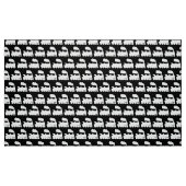 蒸気列車パターン-白（黒） ファブリック (ファットクウォーター)