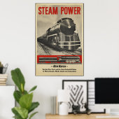 蒸気列車ヴィンテージ旅行ポスター広告レトロプリント ポスター (ホームオフィス)