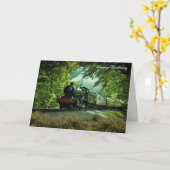 蒸気列車誕生日カード カード (黄色い花)