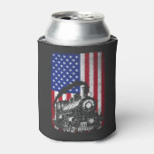 蒸気列車鉄道アメリカ合衆国旗機関車 缶クーラー (缶正面)