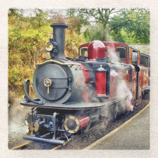 蒸気列車 ガラスコースター (正面)