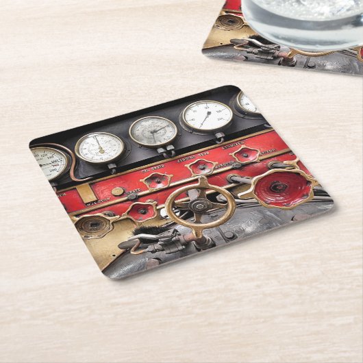 蒸気列車 スクエアペーパーコースター (アングル)