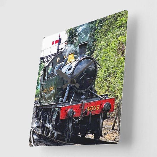 蒸気列車 スクエア壁時計 (傾斜)