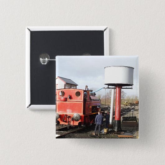 蒸気列車 缶バッジ (正面&裏面)