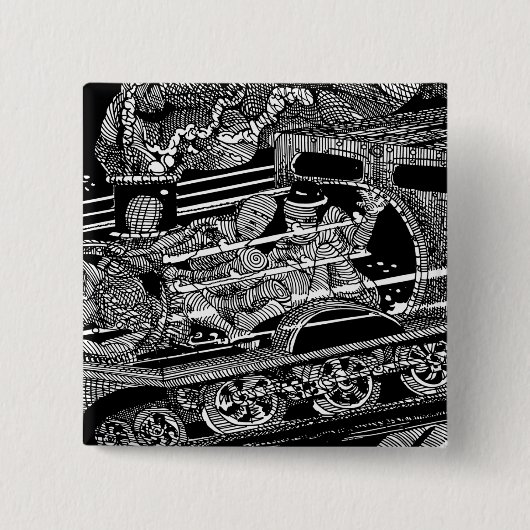 蒸気列車 缶バッジ (正面)