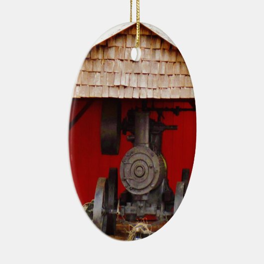 蒸気動力アンティークトラクター セラミックオーナメント (右)