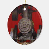 蒸気動力アンティークトラクター セラミックオーナメント (左)