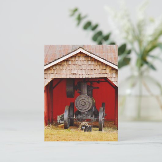 蒸気動力アンティークトラクター ポストカード (スタンド正面)