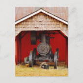 蒸気動力アンティークトラクター ポストカード (正面)
