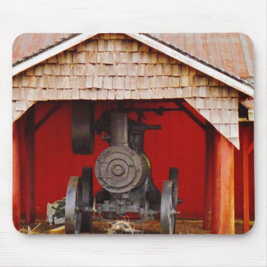 蒸気動力アンティークトラクター マウスパッド (正面)