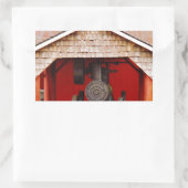 蒸気動力アンティークトラクター 長方形シール (バッグ)