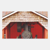 蒸気動力アンティークトラクター 長方形シール (正面)