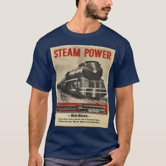 蒸気動力機関の列車 Tシャツ