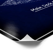 蒸気戦艦USS MAINE青写真1894 ポスター (コーナー)