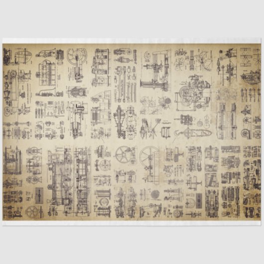 蒸気整備士デクページ紙 薄葉紙 (正面)