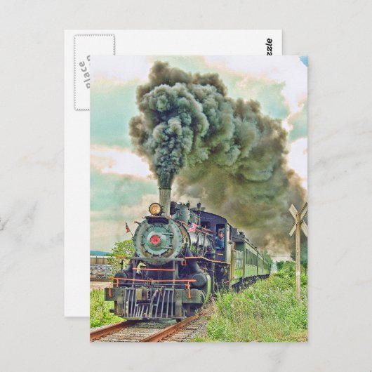 蒸気旅客列車はがき ポストカード (正面/裏面)
