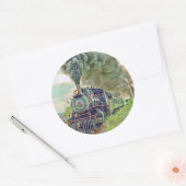 蒸気旅客列車ステッカー ラウンドシール (封筒)