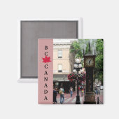 蒸気時計、ガスタウン、BCカナダ マグネット (正面/裏面)