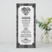 蒸気機関のウェディングメニュー 蒸気機関のウェディング ハート ギア 招待状 (スタンド正面)