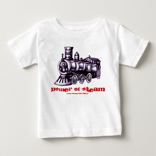 蒸気機関のベビーのTシャツのデザイン ベビーTシャツ (正面)