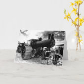蒸気機関の挨拶状 カード (黄色い花)