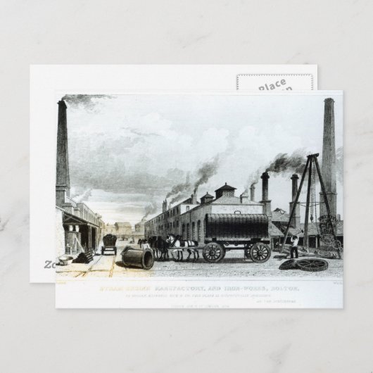 蒸気機関の製造と鉄工 ポストカード (正面/裏面)
