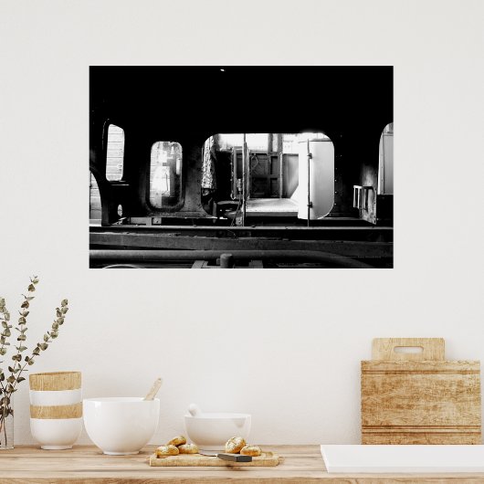 蒸気機関修理ルマストロ黒いポスター ポスター (キッチン)