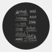 蒸気機関列車蒸気列車移動 ラウンドシール (正面)