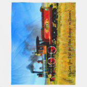 蒸気機関列車鉄道UP119名追加ファイル フリースブランケット (正面)