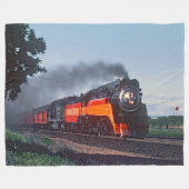 蒸気機関列車SP 4449昼間機関車 フリースブランケット (正面(横))