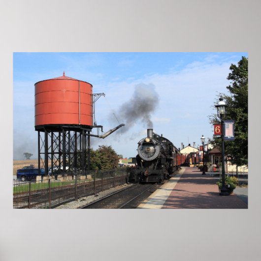 蒸気機関到着 ポスター (正面)