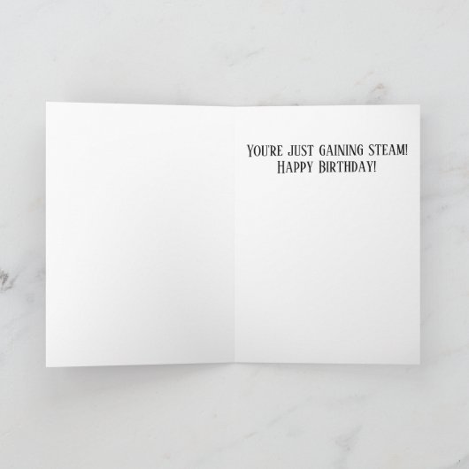 蒸気機関車が古くなるおもしろい誕生日 カード (内部)