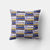 蒸気機関車で乗客を青いベビー クッション (裏面)