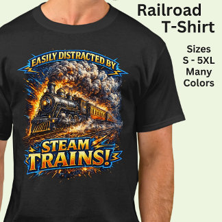 蒸気機関車に簡単に気を取られる Tシャツ