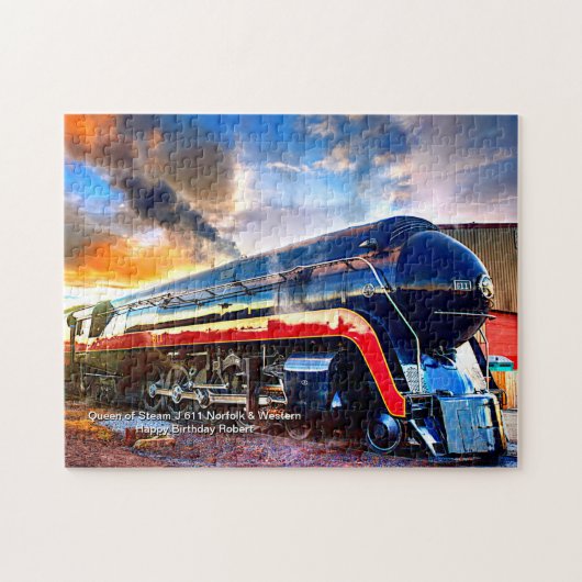 蒸気機関車のクイーンJ611ノーフォーク西部機関車治具 ジグソーパズル (横)