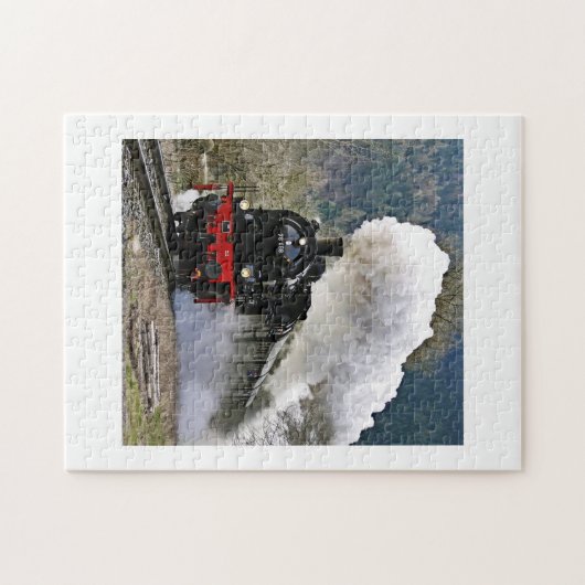 蒸気機関車のヴィンテージ列車の色11インチx 14インチ ジグソーパズル (横)