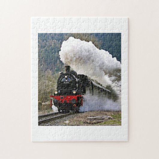 蒸気機関車のヴィンテージ列車の色11インチx 14インチ ジグソーパズル (縦)