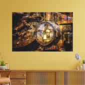 蒸気機関車のヴィンテージ灯 キャンバスプリント (インサイチュ (リビング))