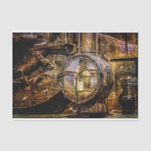 蒸気機関車のヴィンテージ灯 薄葉紙 (正面)