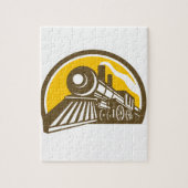 蒸気機関車の列車アイコン ジグソーパズル (縦)