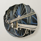 蒸気機関車の列車愛好家 ラウンドクッション (裏面)